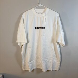 SUNNER Graphic T Shirt White XL Oversized Cotton The Sun Is Your Friend